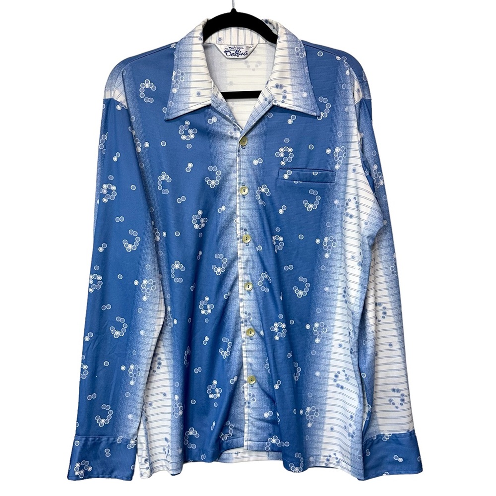 DaVinci Presents Delfina Mens Vintage Button Down Size L Abstract Circle Print